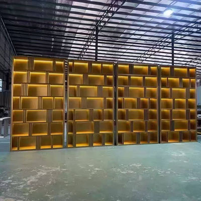 Giá tốt. Đồ kim loại tùy chỉnh thép không gỉ vàng đen phòng khách trưng bày tủ kệ sách trực tuyến