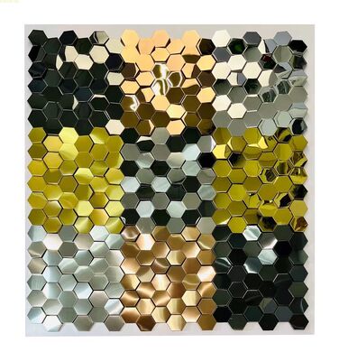 Giá tốt. Champagne vàng thép không gỉ gạch mozaic cho phong cách vĩnh cửu và cổ điển trực tuyến