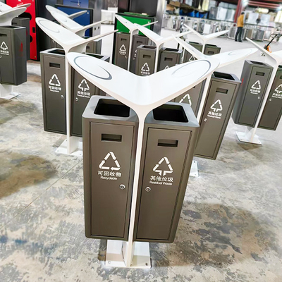 Silver Hairline Customized Stainless Steel Trash Bin for Indoor Airport