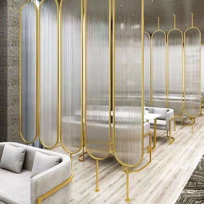 Giá tốt. Metal Brushed Satin Glass Metal Oval Stainless Steel Partition Dividers For Hotel Room trực tuyến
