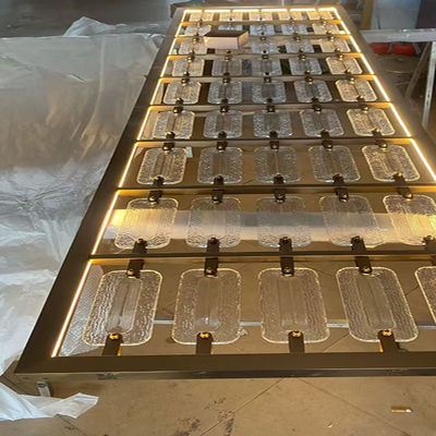 Giá tốt. Rose Gold White Crystal 304 Stainless Steel Partition For Restaurant Decoration With Light trực tuyến