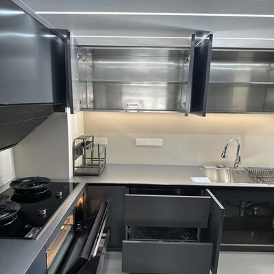 Giá tốt. Tủ bếp thép không gỉ cho ngoài trời có thể tùy chỉnh kích thước phong cách hiện đại với khay ngăn kéo bồn rửa và phụ kiện lưu trữ trực tuyến
