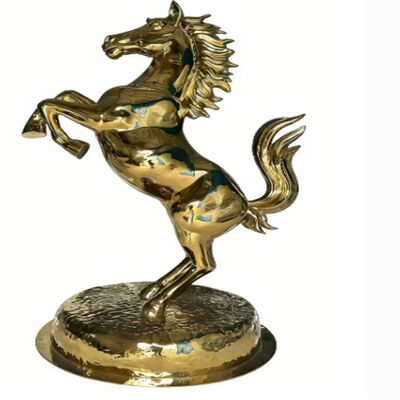 Giá tốt. Dịch vụ OEM/ODM Titanium Gold Mirror Surface Horse Figurine 201 304 Grade Metal Animal Art Ornament cho trang trí ngoài trời vườn trực tuyến