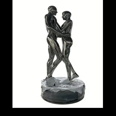 Modern Art Character Sculpture Custom Fiberglass/Stainless Steel Mirror Sliver  Human Statue for  Park Scenic Spot Outdoor