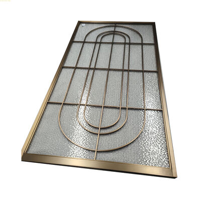 Thiết kế hiện đại Glass Hairline Finish 201 304 Glass Stainless Steel Screen trang trí Metal Room Divider
