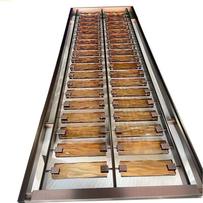 Luxury Antique Bronze Brushed Stainless Steel Screen Partition với kính nâu cho nhà hàng Khách sạn